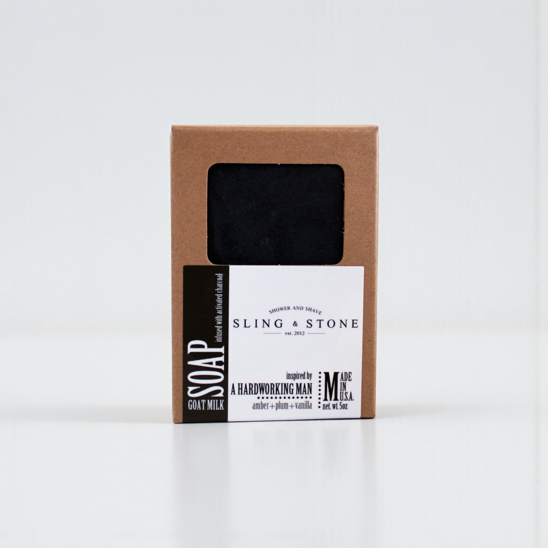 FOR HIM | HAND CRAFTED GOAT MILK BAR SOAP in a sleek brown box, featuring new scents for a hardworking man.