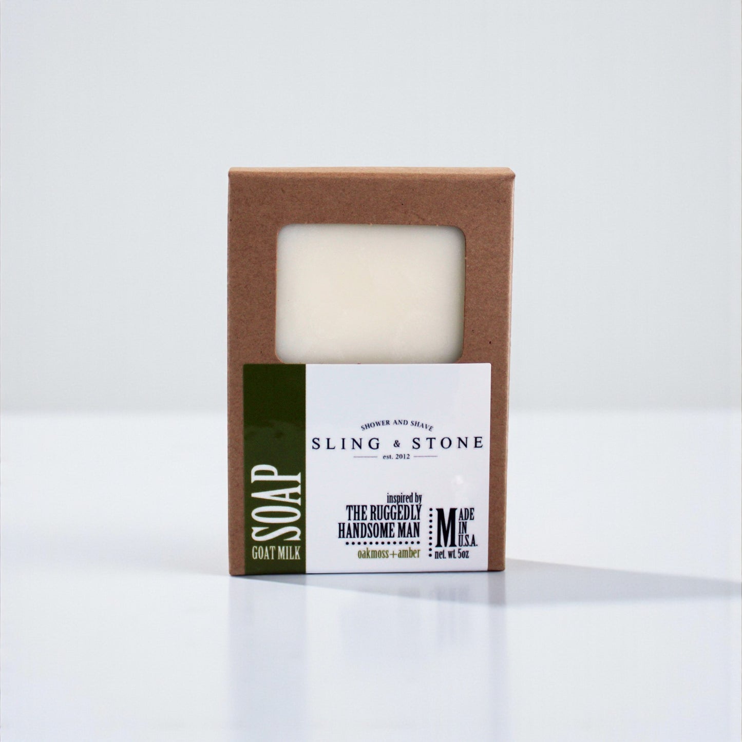 FOR HIM handcrafted goat milk bar soap in eco-friendly packaging, inspired by the ruggedly handsome man.