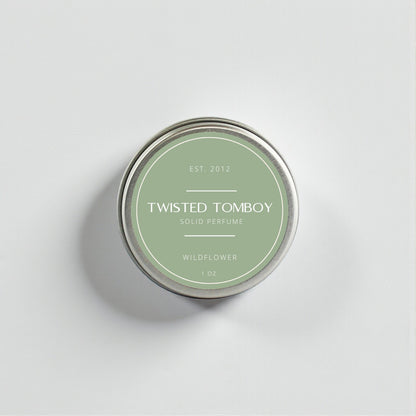 Wildflower solid perfume in silver tin
